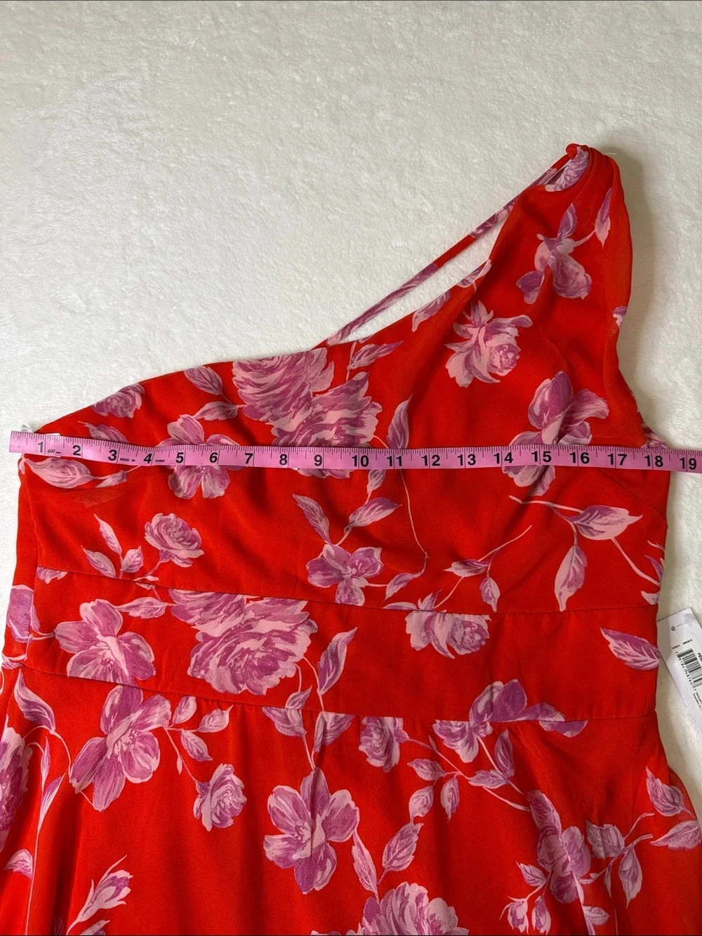 Premier Amour Bright Orange and Pink Floral Pattern Sundress